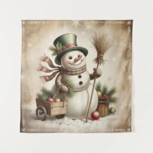 Tapisserie de bonhomme de neige vintage