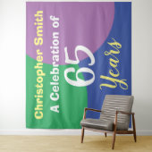 Tapisserie de célébration d'anniversaire 65 ans (En situation)