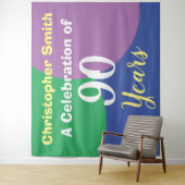 Tapisserie de célébration d'anniversaire de 90 ans (En situation)
