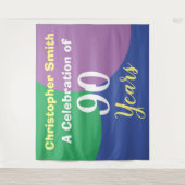 Tapisserie de célébration d'anniversaire de 90 ans (Devant)