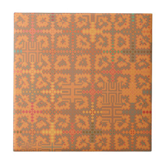 Tapisserie de chaleur estivale Orange Carreau en c
