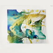 Tapisserie de chat vert (Devant (Horizontal))