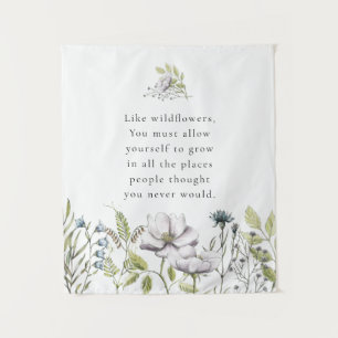 Tapisserie de citation de fleur sauvage