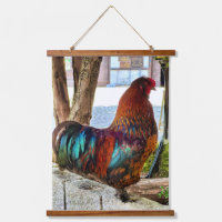 Tapisserie de coq vibrante - Art mural coloré