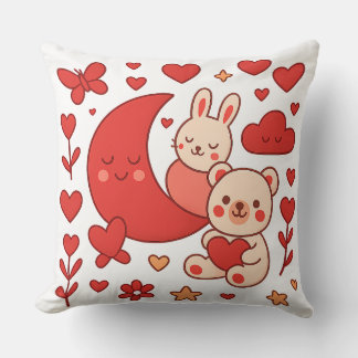 Tapisserie de coussin Lune de lapin et d'ours fant