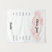 Tapisserie de couverture de photo de bébé en rose  (Devant (Horizontal))