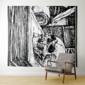 Tapisserie de crânes (En situation (horizontale))