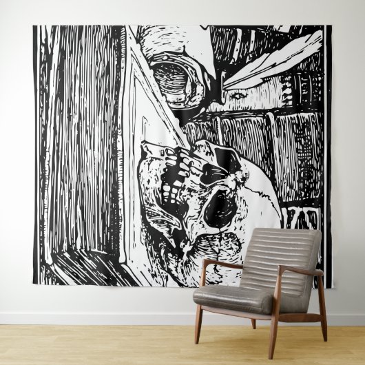 Tapisserie de crânes (En situation (horizontale))