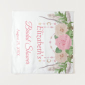 Tapisserie de douche nuptiale Bohème chic à fleurs (Devant (Horizontal))