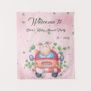 Tapisserie de douche pour bébé agneau mignon