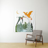Tapisserie de dragons de Noël (En situation)