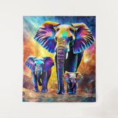 Tapisserie de famille Eléphant mignon Mur pendaiso (Devant)