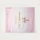 Tapisserie de fête d'anniversaire de licorne Banni (Devant (Horizontal))