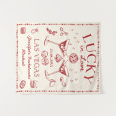 Tapisserie de fête de bachelorette Cocktail Lucky  (Devant (Horizontal))