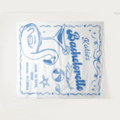 Tapisserie de fête de bachelorette de plage de der (Devant (Horizontal))