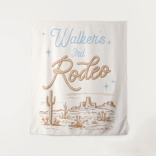 Tapisserie de fête de cowboy modifiable (Devant)