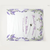 Tapisserie de fête de fiançailles de fleurs violet (Devant (Horizontal))