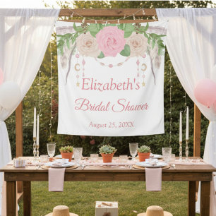 Tapisserie de Fête de Mariage Bohème Chic Florale 