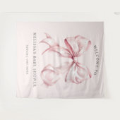 Tapisserie de Fete de Naissance Elegant Nœud Rose  (Devant (Horizontal))