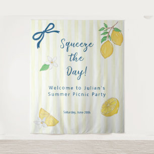 Tapisserie de fête de pique-nique d'été au citron