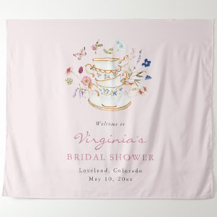 Tapisserie de fête du thé rose