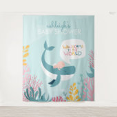 Tapisserie de fête prénatale Baleine Mignonne (Devant)