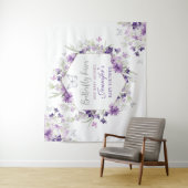 Tapisserie de fête prénatale papillon argent viole (En situation)