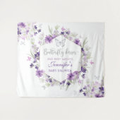 Tapisserie de fête prénatale papillon argenté viol (Devant (Horizontal))