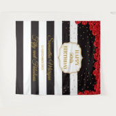 Tapisserie de fond de fête d'anniversaire aux rose (Devant (Horizontal))