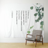 Tapisserie de fond de mariage aquarelle eucalyptus (En situation (horizontale))