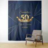 Tapisserie de fond de toile de 50e anniversaire bl (En situation)