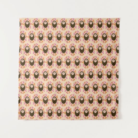 Tapisserie de Hérisson et de Fleurs (Devant (Horizontal))