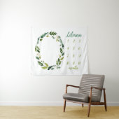 Tapisserie de jalons mensuels de bébé de verdure d (En situation (horizontale))