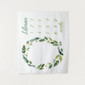 Tapisserie de jalons mensuels de bébé de verdure d (Devant)