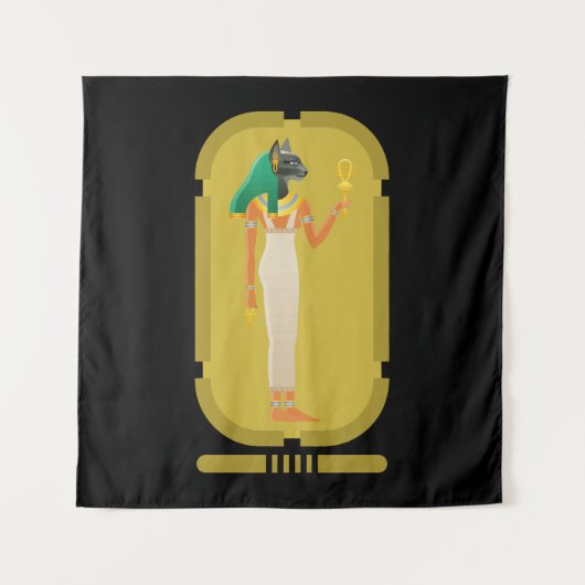 Tapisserie de la déesse ancienne d'Égypte Bastet (Devant)