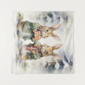 Tapisserie de lapin de Noël (Devant (Horizontal))