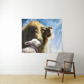 Tapisserie de lion et d'agneau (En situation (horizontale))