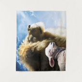 Tapisserie de lion et d'agneau (Devant)