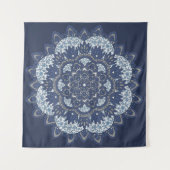 Tapisserie de Mandala bleue (Devant (Horizontal))
