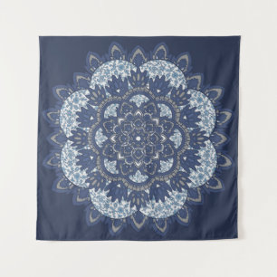 Tapisserie de Mandala bleue