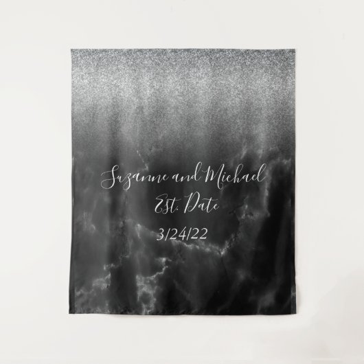 Tapisserie de marbre élégant noir (Devant)