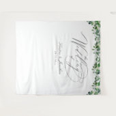 Tapisserie de mariage à fleurs blanches et verdure (Devant (Horizontal))