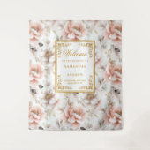 Tapisserie de mariage à l'aquarelle Or rose éterne (Devant)