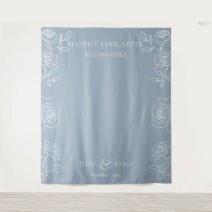 Tapisserie de mariage aux élégantes roses français