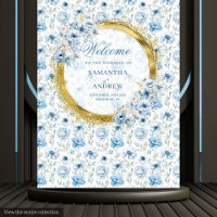 Tapisserie de mariage bleu pastel doré bohème roma