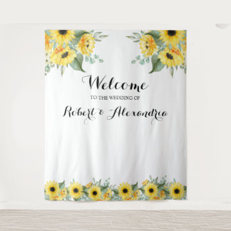 Tapisserie de mariage de bienvenue de verdure de t