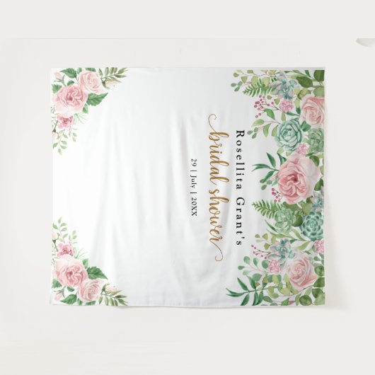 Tapisserie de mariage Fab Cool Fleur Rose (Devant (Horizontal))