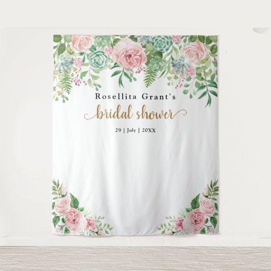 Tapisserie de mariage Fab Cool Fleur Rose (Devant)