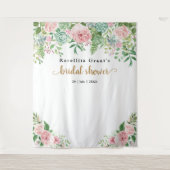 Tapisserie de mariage fabuleuse à fleurs roses  (Devant)