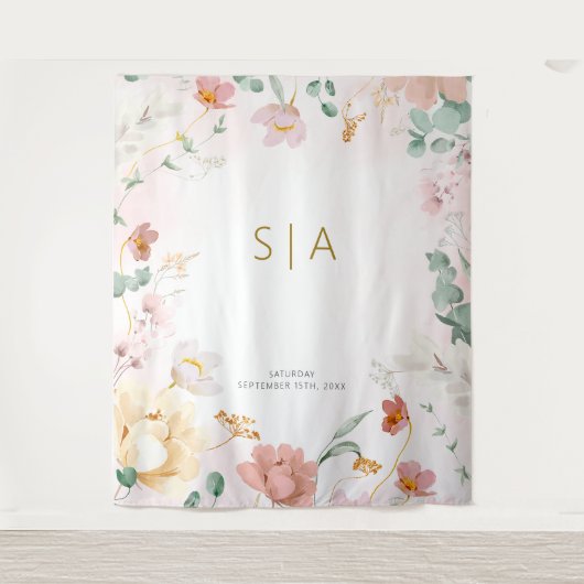 Tapisserie de Mariage Fleur sauvage rustique (Devant)